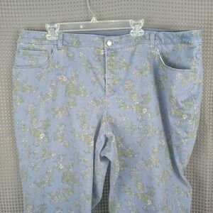 CJ Banks Signature Slimming Floral Print Stretch Jeans Womens 24W Blue